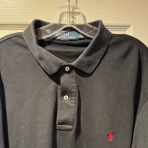 Polo by Ralph Lauren Black Polo with Red Pony Embroidery
